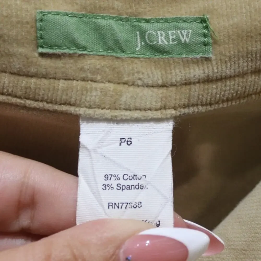 J.Crew Tan Corduroy Bootcut Pants Mid Rise Stretch Sz 6P